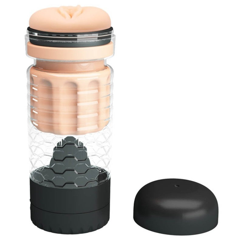 Emily Pussy Masturbator (Black) Stimulation Vibrating Masturbator