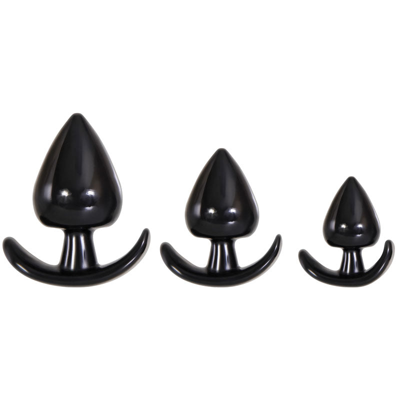 Evolved Delights - Black Butt Plugs - Set of 3 Sizes