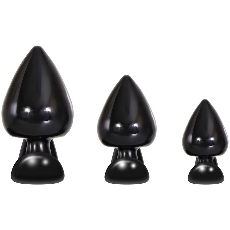 Evolved Delights - Black Butt Plugs - Set of 3 Sizes