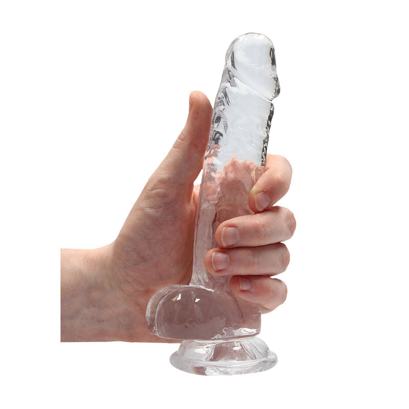 RealRock 7'' Realistic Dildo With Balls - Clear 17.8 cm Dong - REA091TRA