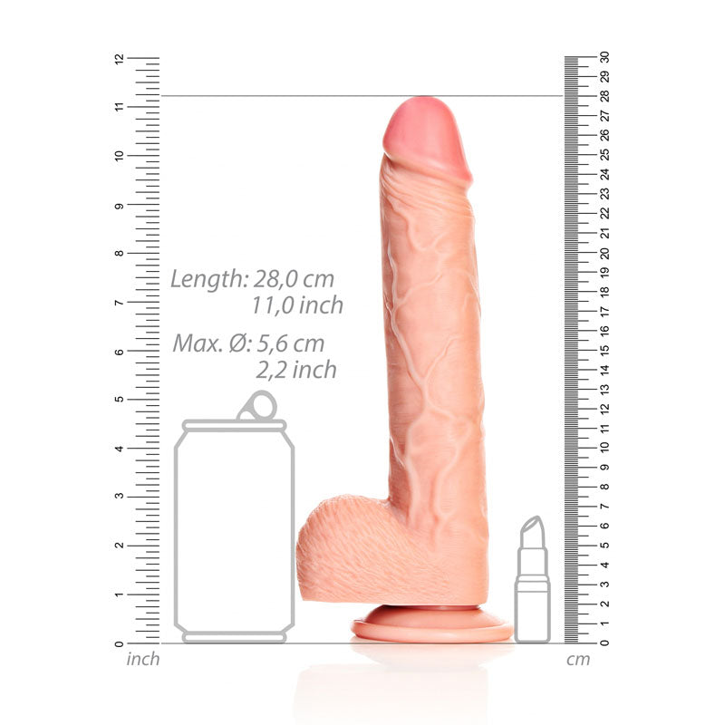 REALROCK Straight Realistic Dildo with Balls - 25.5 cm-(rea127fle)