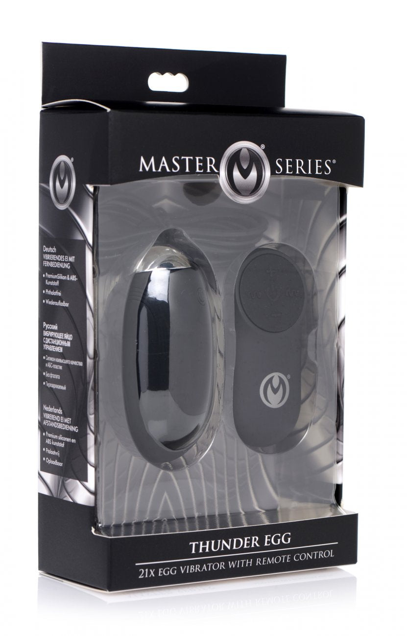 Master Series Thunder Egg - Black USB Rechargable Egg with Wireless Remote
