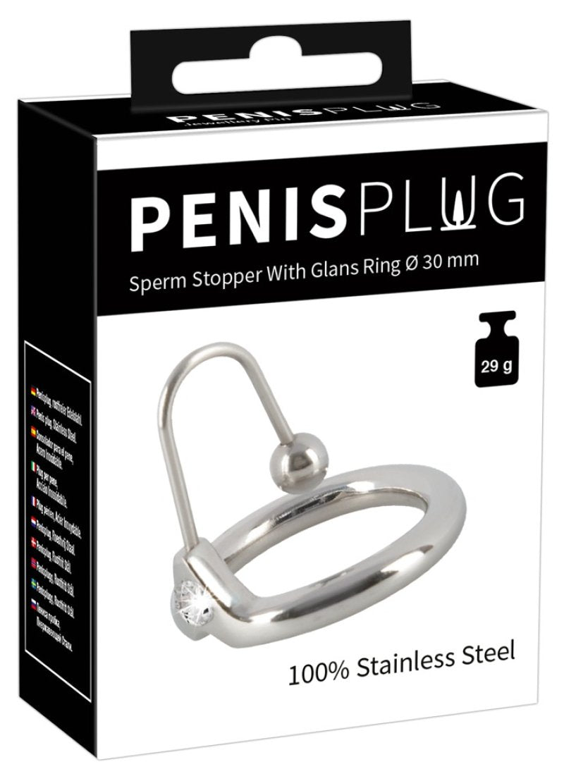 Penis Plug Sperm Stopper with Glans Ring