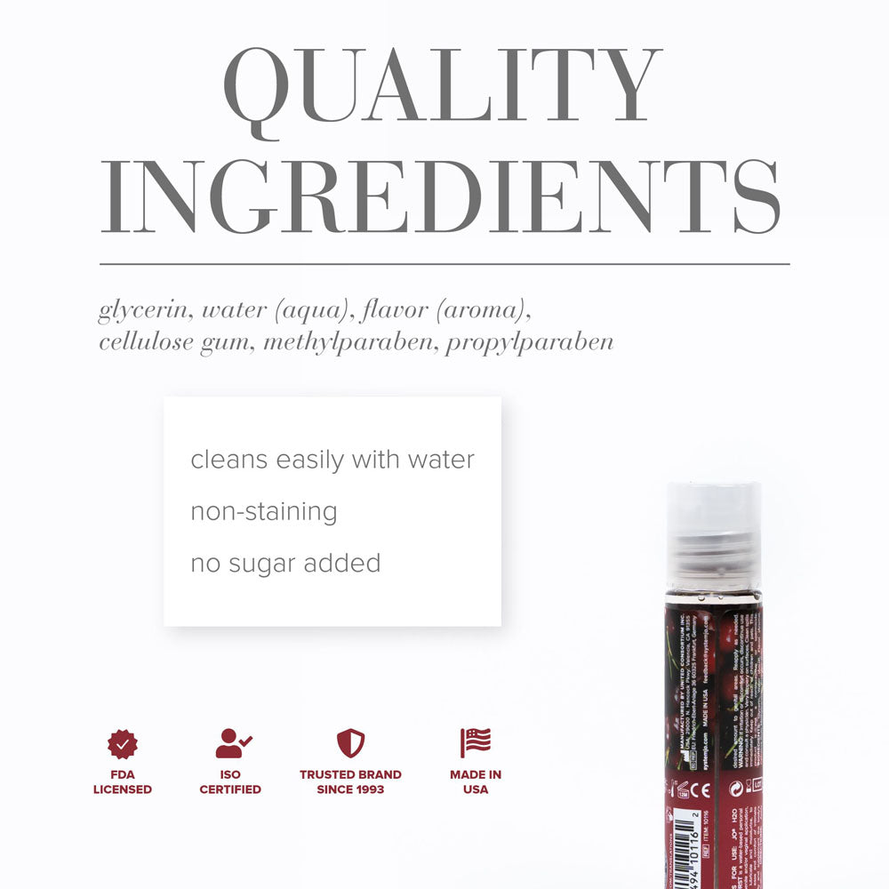 JO H2O Cherry Burst Lube - 30 mL - Cherry Flavoured Water Based Lubricant - 30 ml Bottle-10116