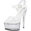 Clear Platform Sandal With Quick Release Strap 6in Heel