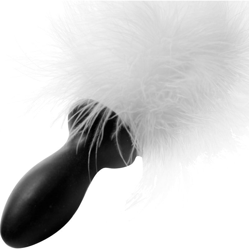 White Bunny Tail Anal Plug