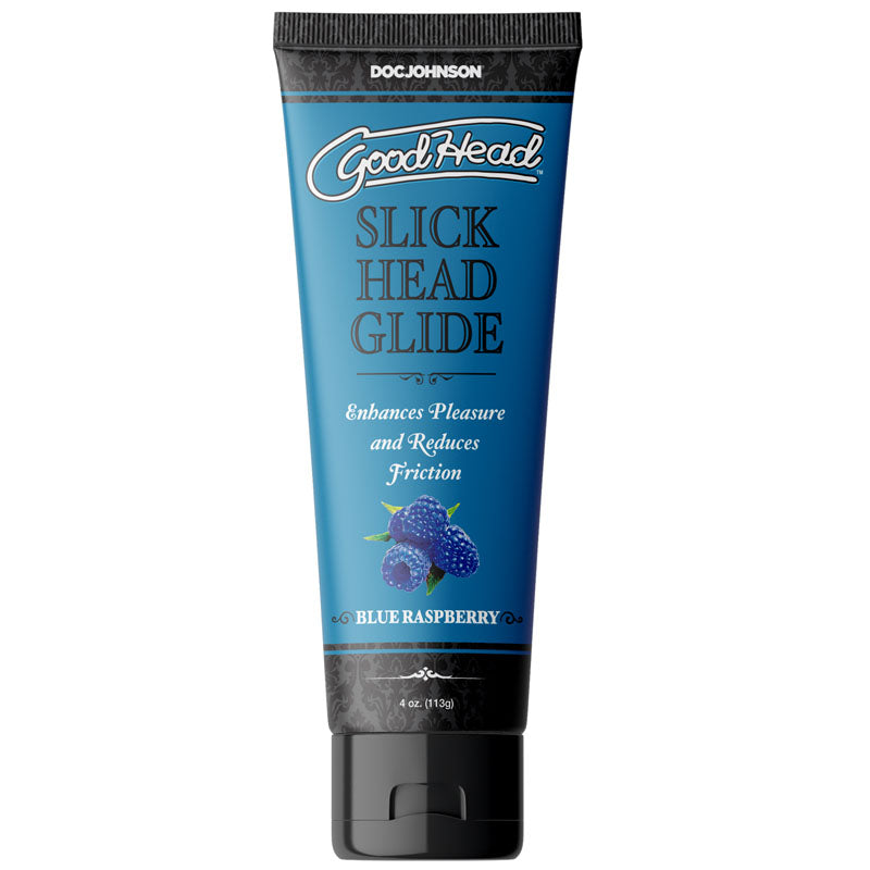 GoodHead Slick Head Glide - Blue Raspberry - Blue Raspberry Flavoured Lubricant - 120 ml Tube-1361-06-BX