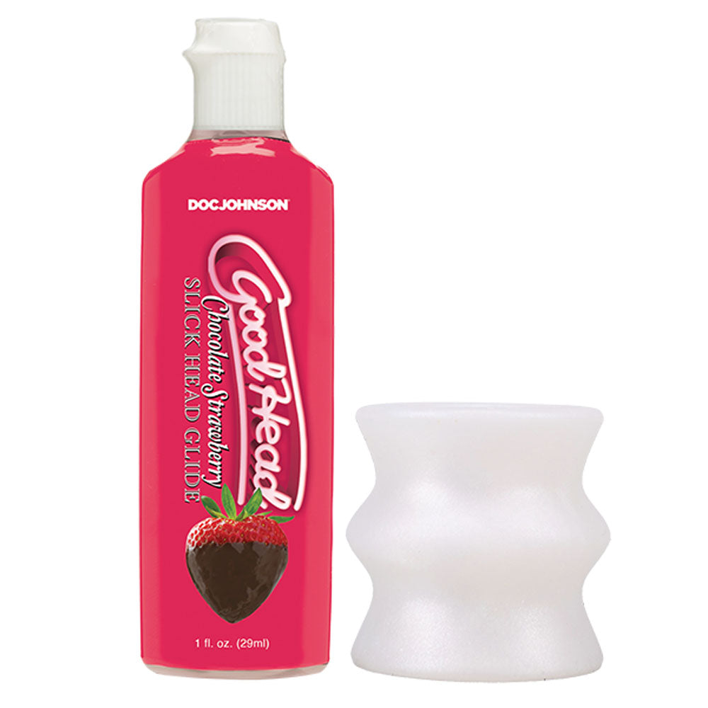 GoodHead Honeymoon Head - Kit - Chocolate Strawberry GoodHead Glide with Helping Head Stroker-1363-22-BX
