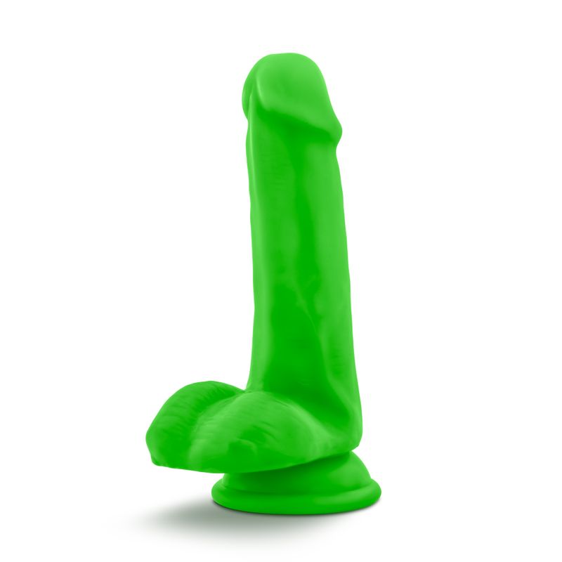 Neo Dual Density Cock With Balls 6in Neon Green