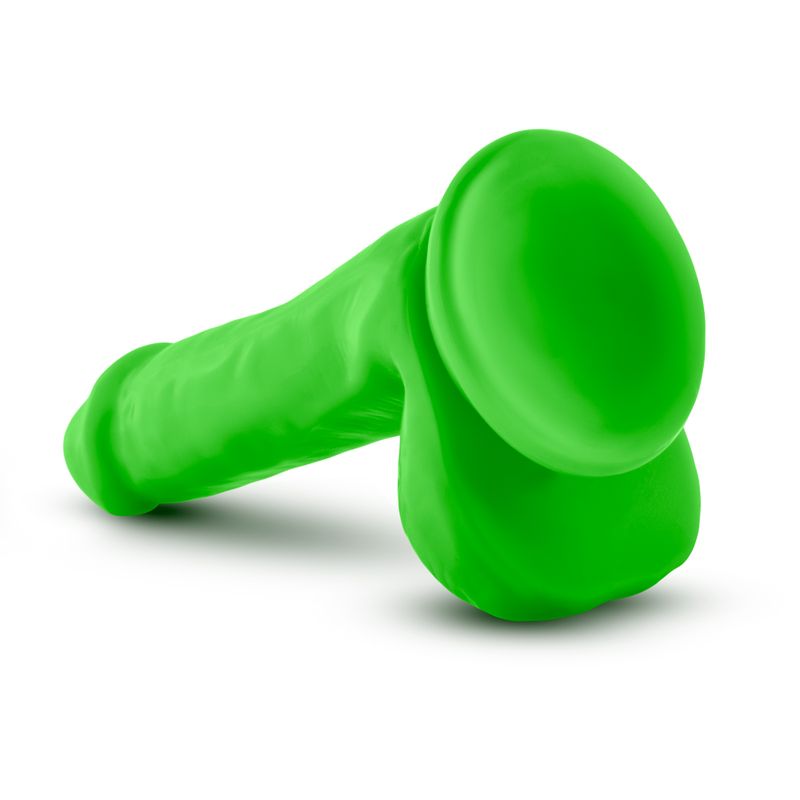 Neo Dual Density Cock With Balls 6in Neon Green