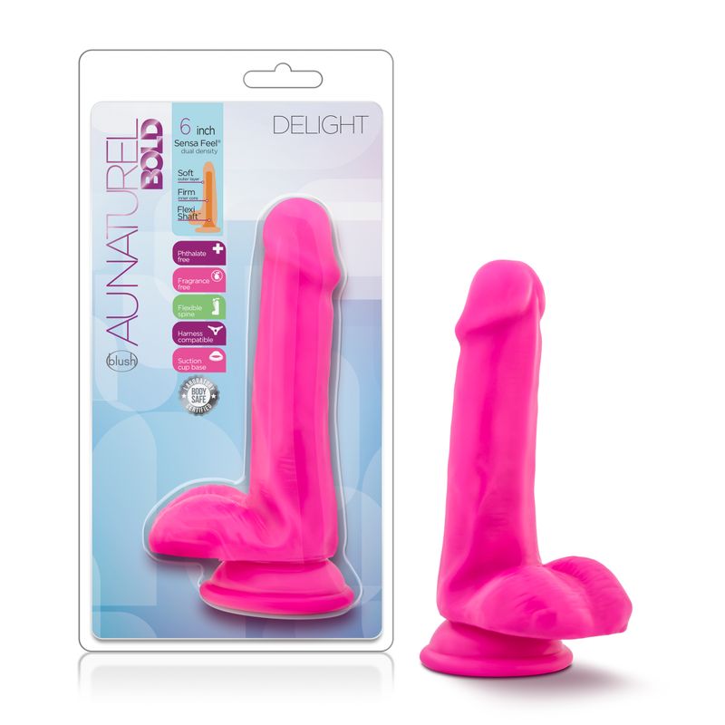 Au Naturel Bold Delight 6in Dildo Pink