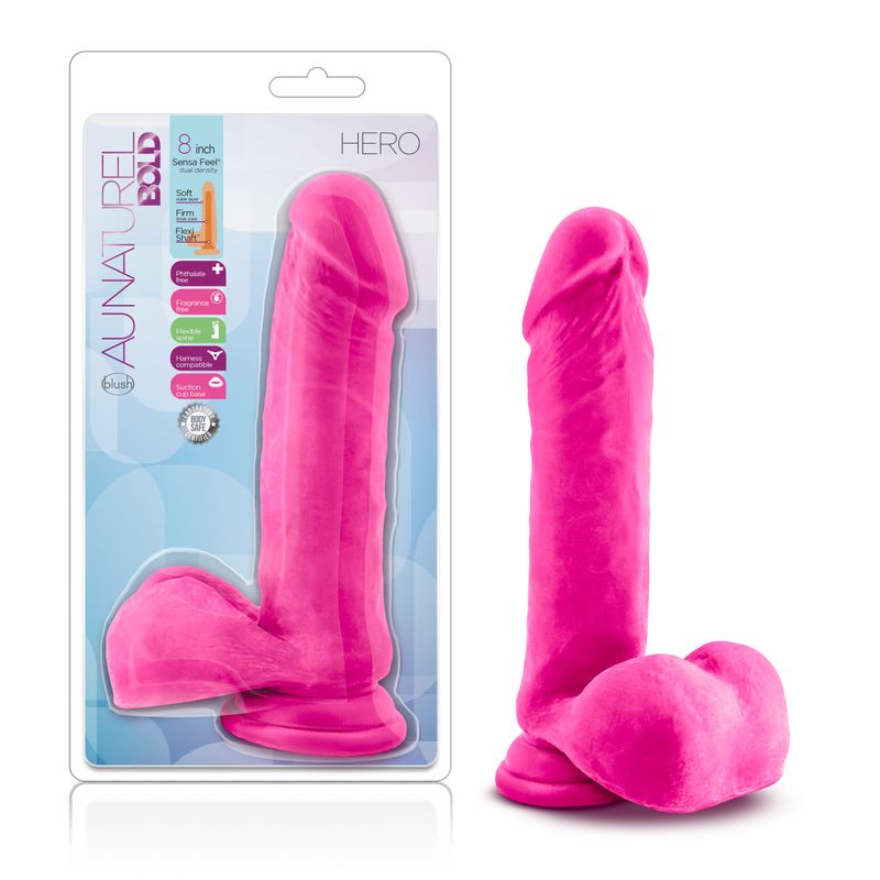 Au Naturel Bold Hero 8in Dildo Pink