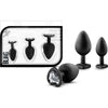 Luxe Bling Plugs Training Kit Black With Clear Gems