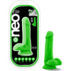 Neo Elite 6in Silicone Dual Density Cock with Balls Neon Green