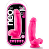 Neo Elite 7in Silicone Dual Density Cock with Balls Neon Pink