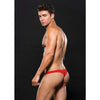 Microfibre Low Rise Zip Thong Red