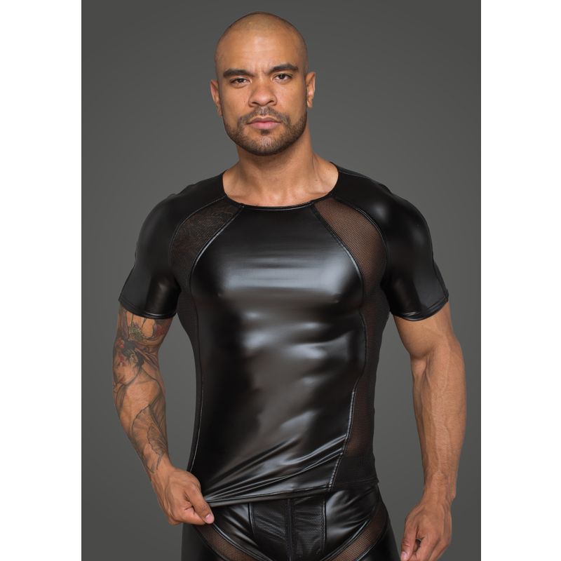 Power Wetlook Men T-shirt With 3D Net