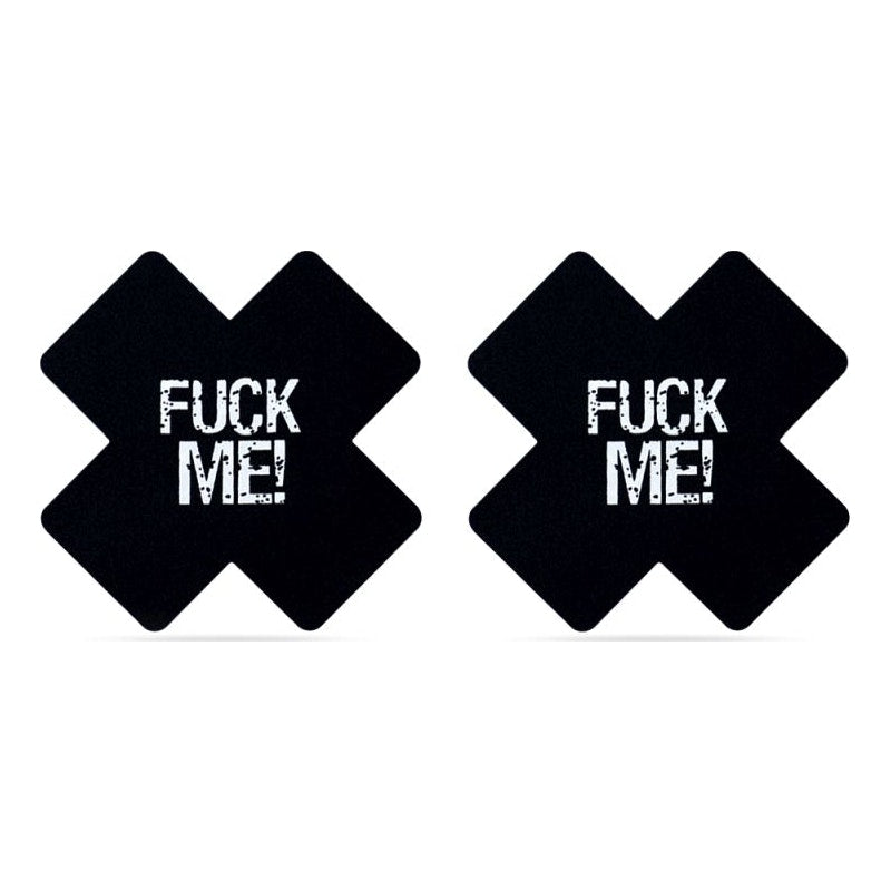 FUCK ME Cross Pattern Nipple Pasties Twin Pk