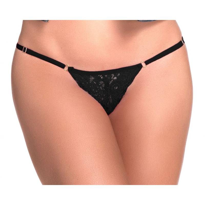 Lace Keyhole Pantie Black