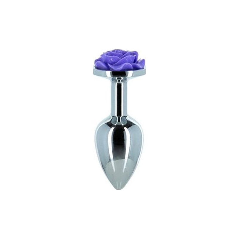 Purple Rose 3in Metal Butt Plug