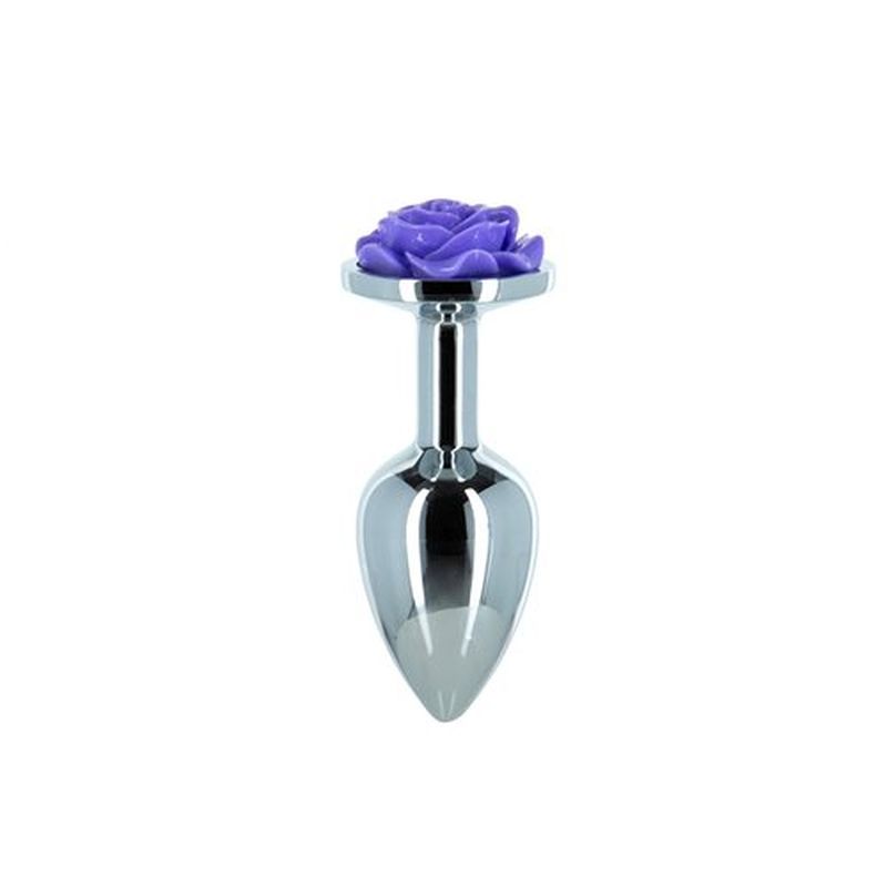 Purple Rose 3in  Metal Butt Plug