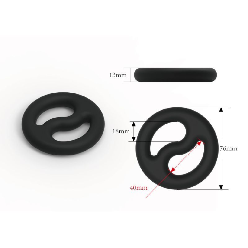 Brutus Yin Yang Silicone Cock and Ball Duo Ring