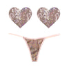 Bubbly Feels Nude Sequin Pantie and Heart Pastie Set