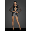 Power Wetlook Short Dress w Lace Sleeves