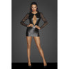 Power Wetlook Short Dress w Lace Sleeves