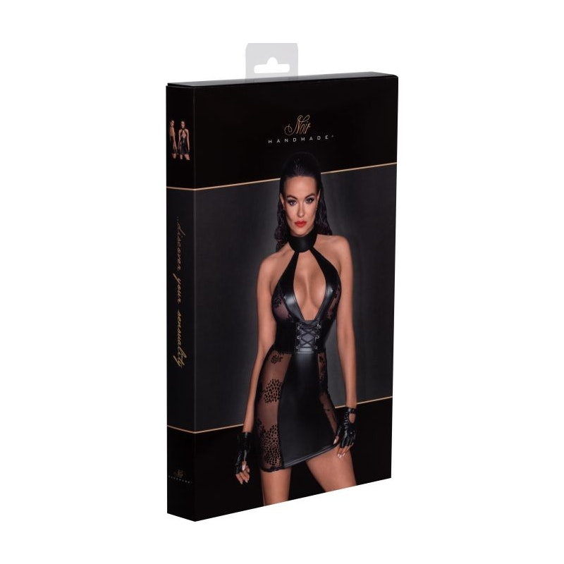 Power Wetlook Short tulle dress w Inserts & Corset Binding