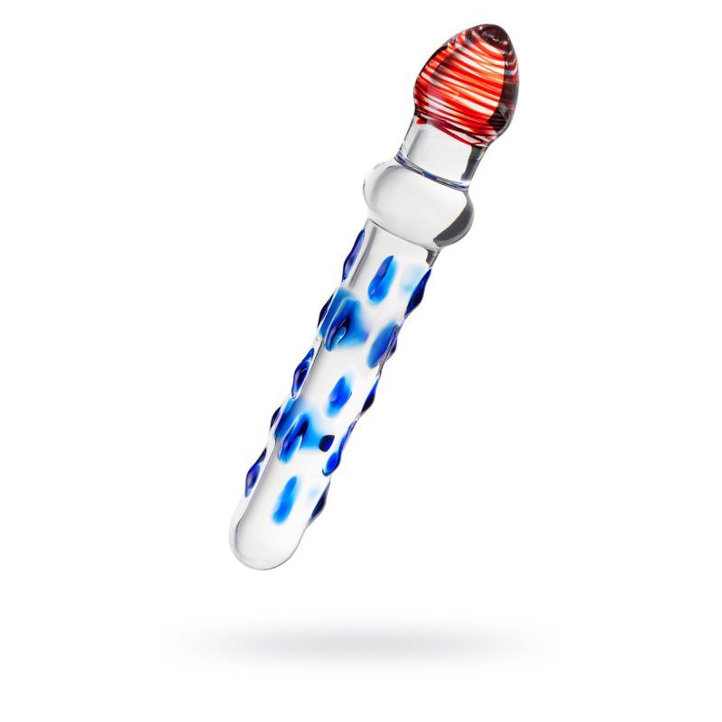 Sexus Glass Dildo Blue/Red 20 cm