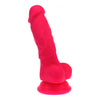 Realistic Dildo Veined Shaft w Balls Pink