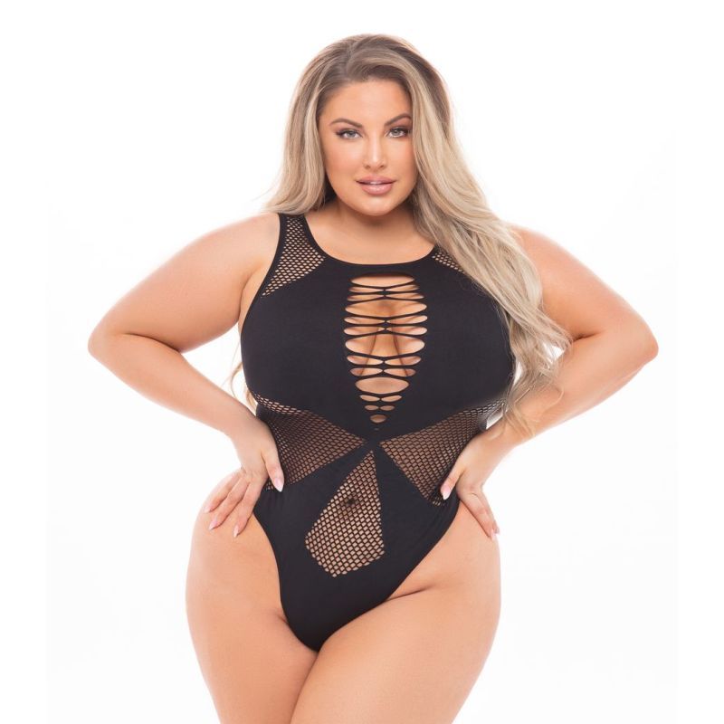 Duchess High Neck Bodysuit Black