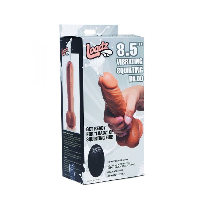 8.5in Dual Density Squirting Dildo Medium Skin Tone w Remote-AG321-MED