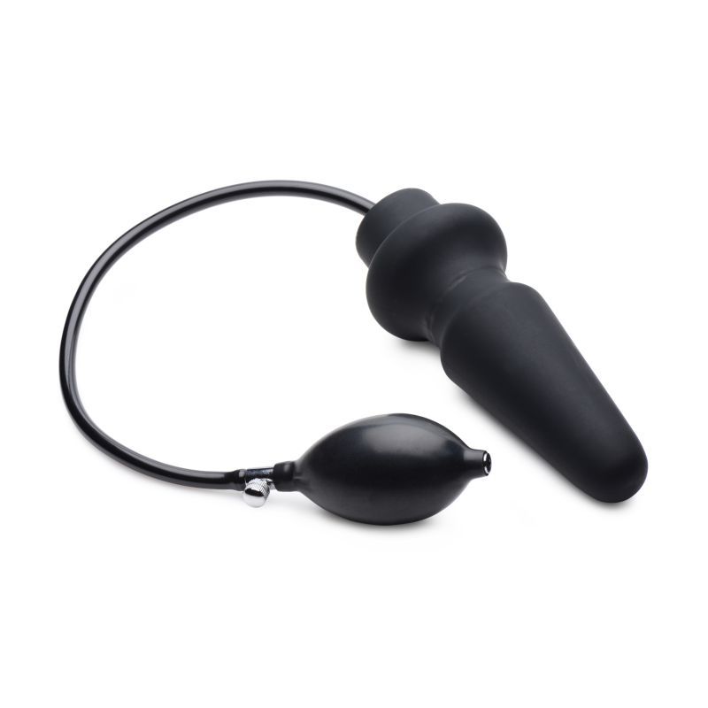 Ass Pand Large Inflatable Silicone Plug Black-AG553-BLK