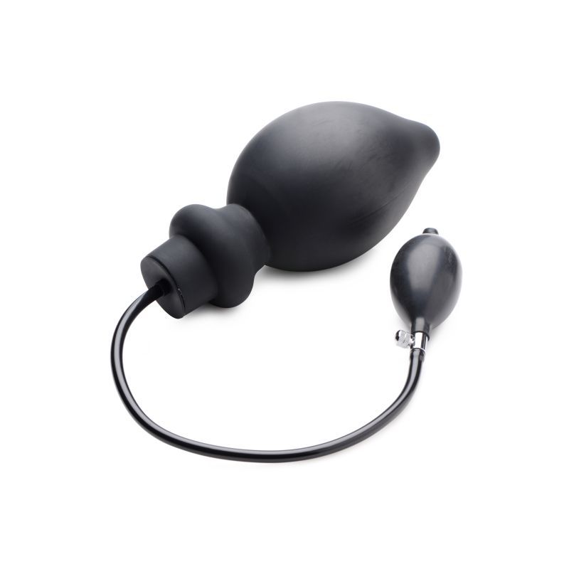 Ass Pand Large Inflatable Silicone Plug Black-AG553-BLK