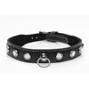 Bling Vixen Leather Choker w Clear Rhinestones