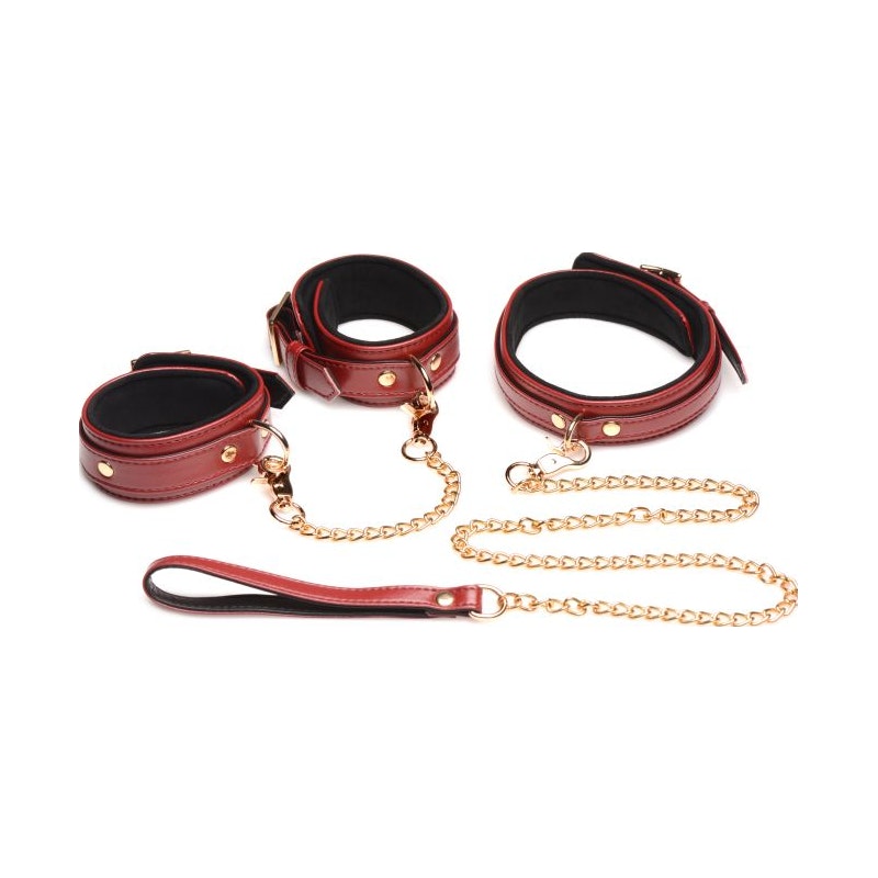 6 Pc Bondage Set Burgundy