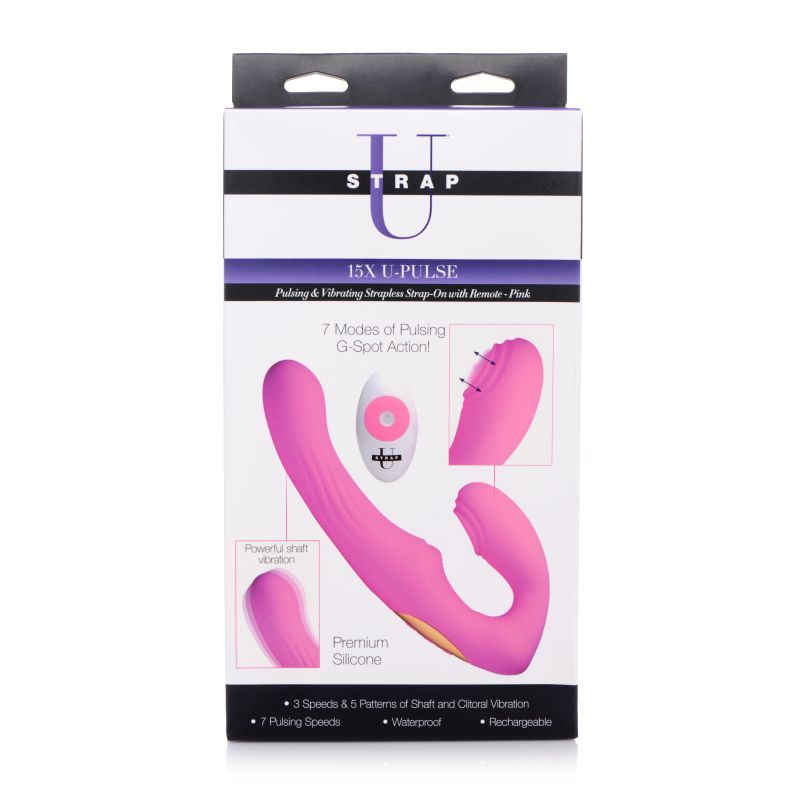 15X U-Pulse Strapless Strap-On w Remote Pink