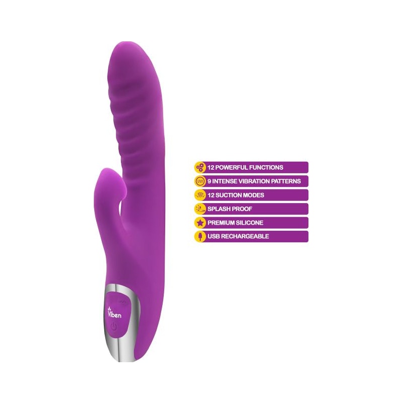 Viben Frenzy Suction Rabbit Vibe Berry