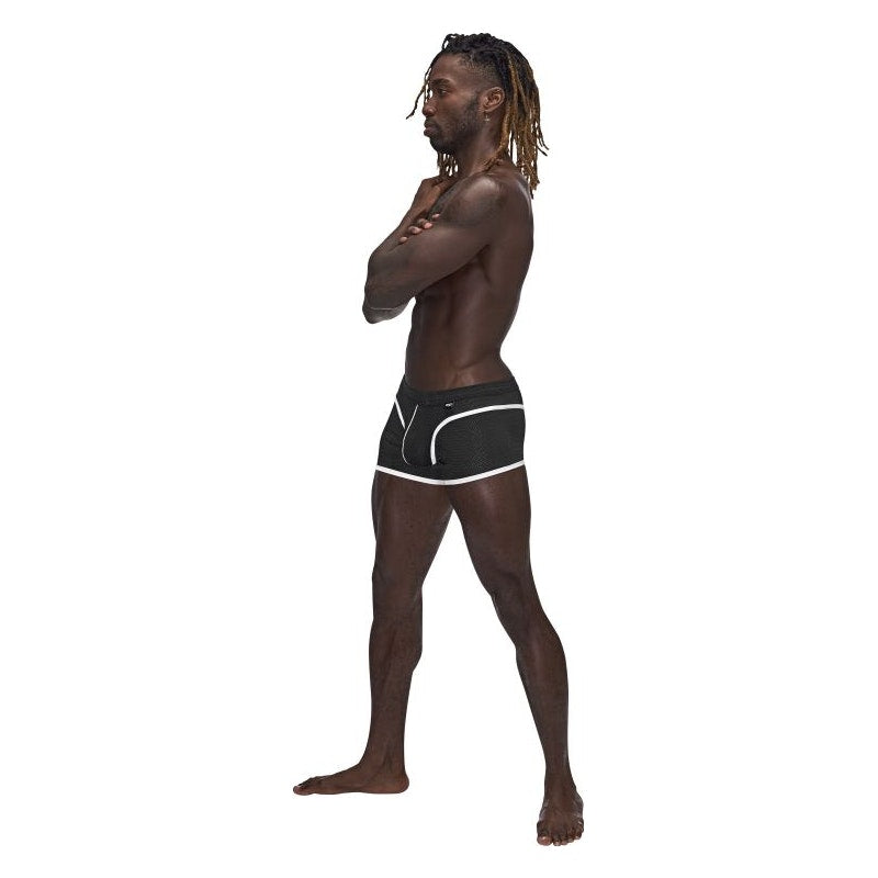 Male Power Sport Mesh Mini Short Black