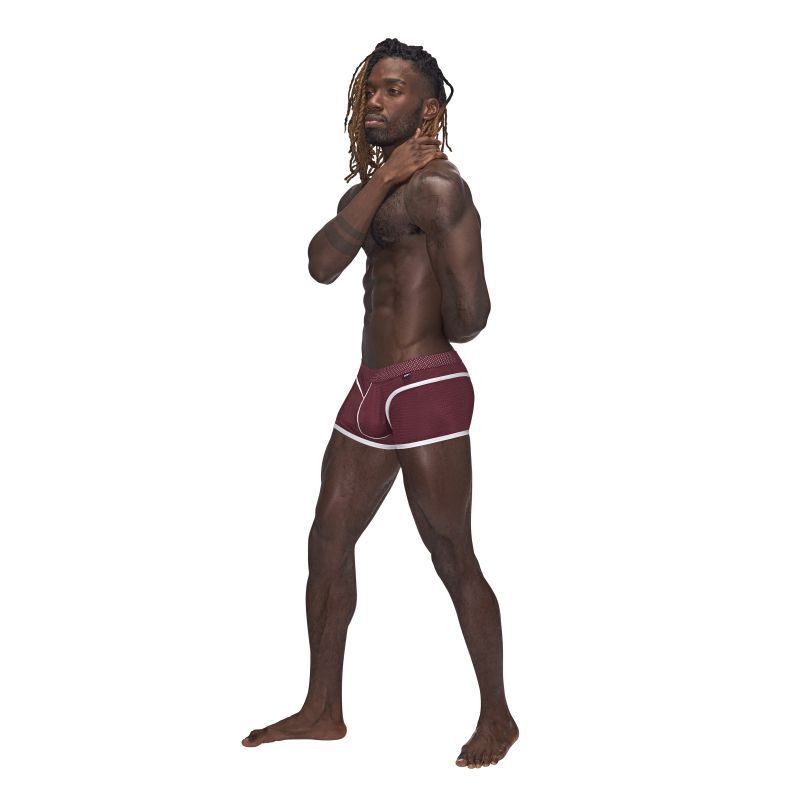 Male Power Sport Mesh Mini Short Burgundy