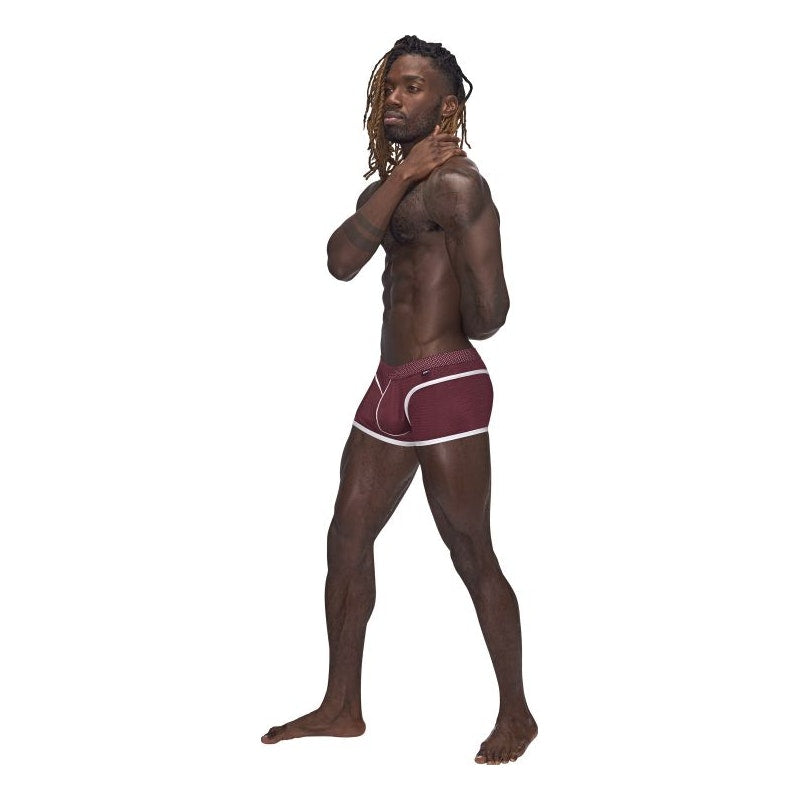 Male Power Sport Mesh Mini Short Burgundy