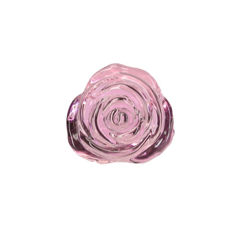 Pillow Talk Rosy Luxurious Glass Anal Plug w Clear Gem