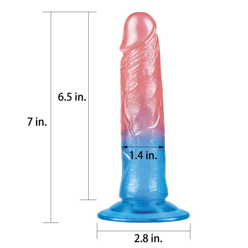 Dazzle Studs Dildo 7in Pink/Blue