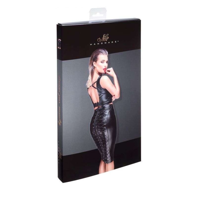 Power Wetlook Pencil Skirt w Long Zipper