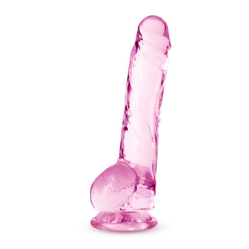 Naturally Yours 8" Crystaline Dildo Rose