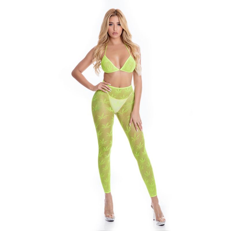 All About Leaf Bra Set Green