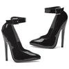 Fetish Pump w Ankle Strap Black 6in