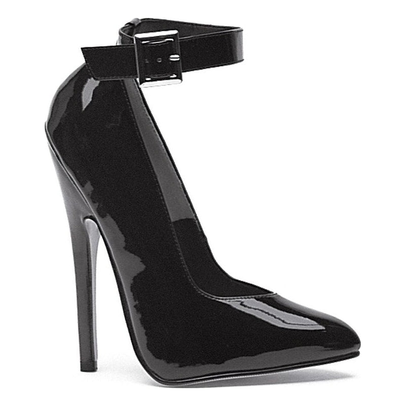 Fetish Pump w Ankle Strap Black 6in